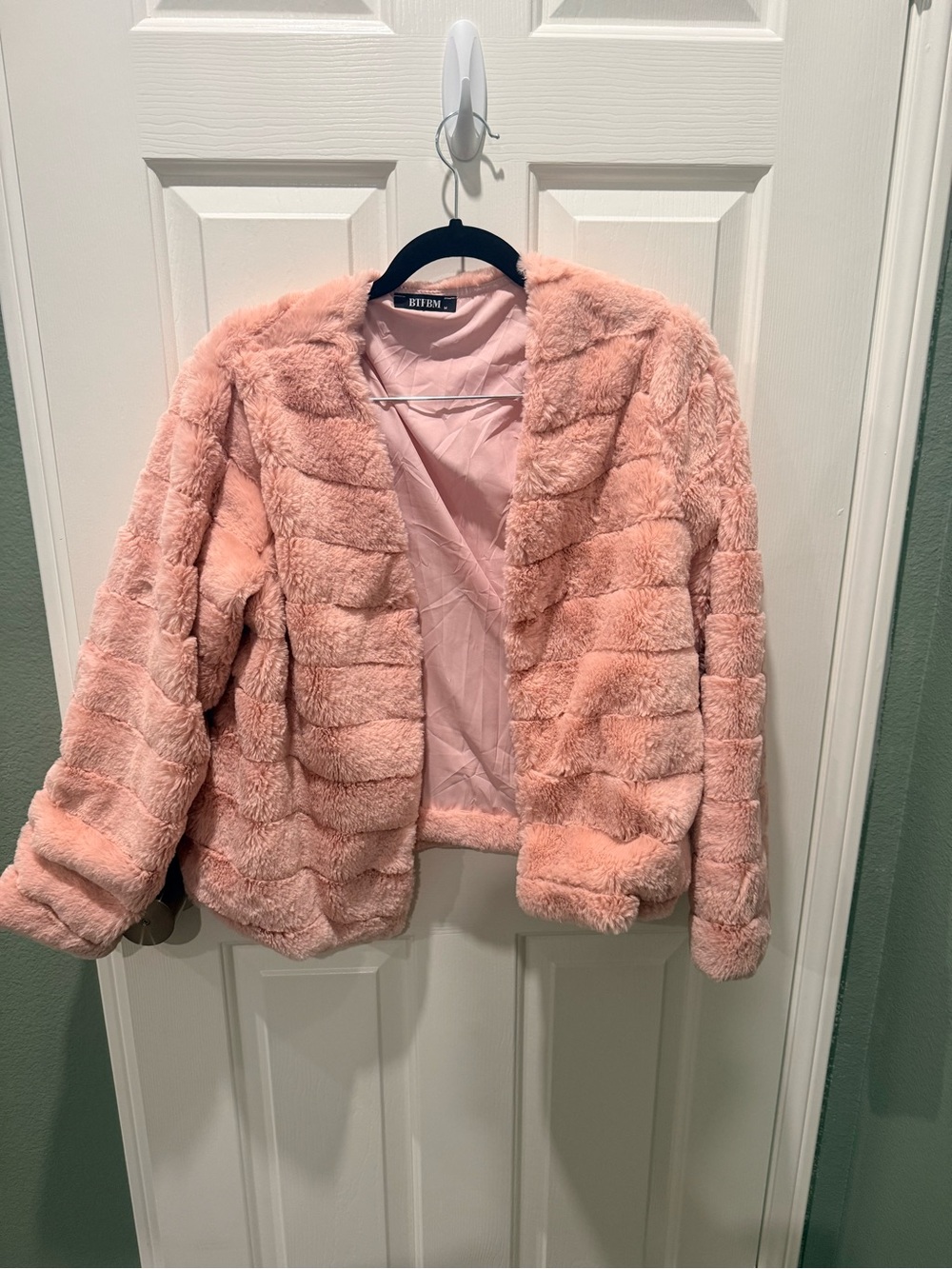 BTFBM Pink Faux Fur Jacket Coat Size Medium